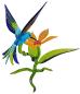 Preview: Blüte mit Kolibri, stehend / Blüte gelb